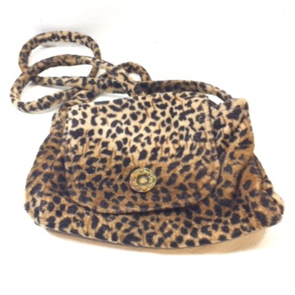 Vintage Chetah Print Soft Fabric Crossbody Bag Handmade - Picture 1 of 9
